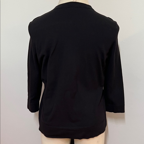 Women’s 3/4 Length Sleeve Eddie Bauer Black Button-Up Sweater Size XL - Picture 3 of 8